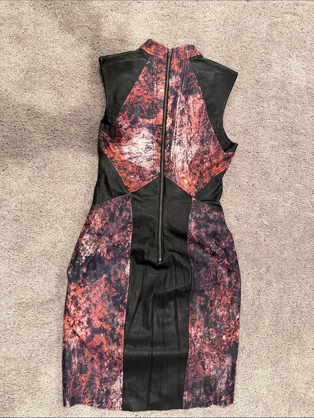Helmut Lang Abstract Print Soft Leather Dress - Picture 10 of 11